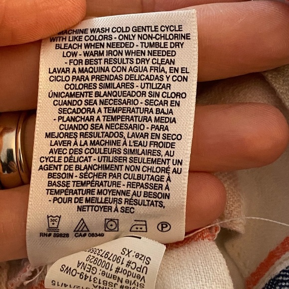 Jessica Simpson Stiped Linen Blend Pants Size XS Wide Leg Cropped Festival Boho - Picture 5 of 8